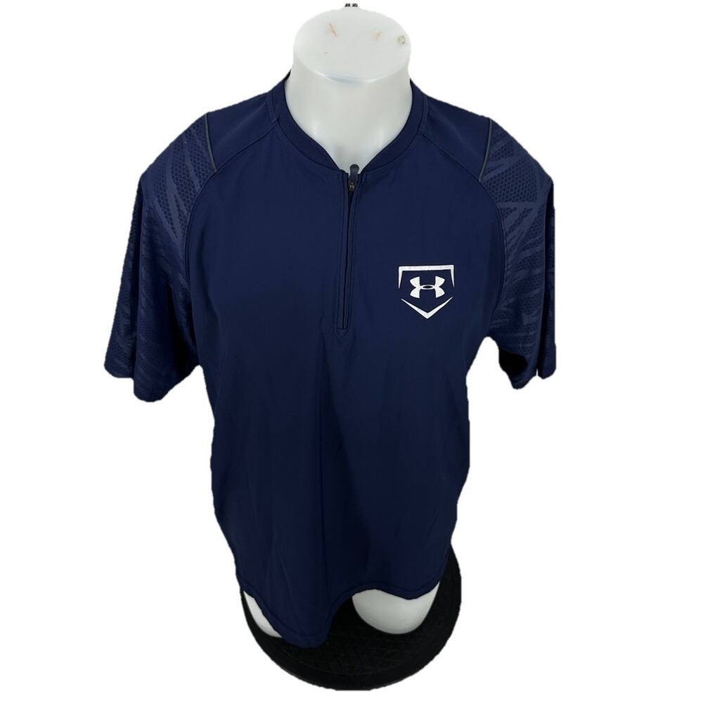Under Armour Medium Men's Utility Short Sleeve Cage Top T-shirt Navy Blue 5-3k